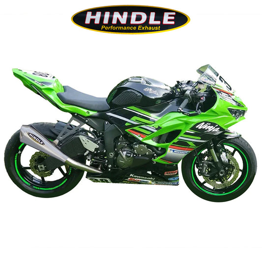 2009-2025年式 カワサキ Ｎｉｎｊａ ＺＸ－６Ｒ用 ヒンドル製 EVO メガフォン フルシステム(ステンレス製マフラー、ステンレスキャップ付き)　Hindle Evo Megaphone Full System Kawasaki ZX6R/636 2009-25 (消費税、送料込み)