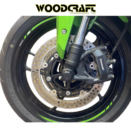 2023-2025年式 カワサキ Ｎｉｎｊａ ＺＸ－４ＲＲ用 ウッドクラフト製フロントアクスルスライダー左右セット　Woodcraft 45-0137F Kawasaki ZX4-RR Front Axle Sliders (消費税、送料込み)