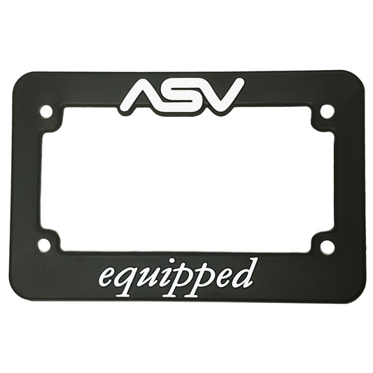 "ASV equipped" Motorcycle License Plate Frame